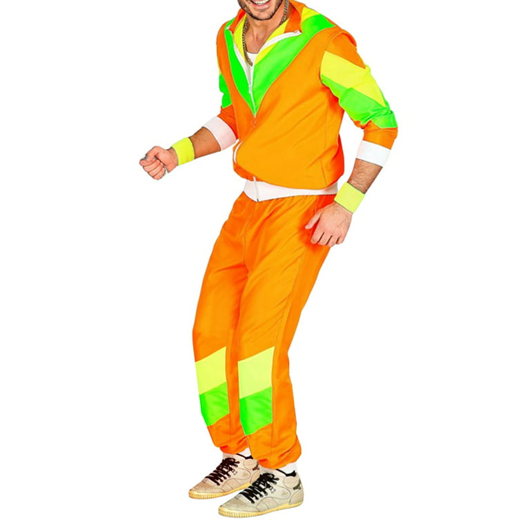 Women's 80s 90s Hip Hop Cosplay Costumes Disco Outfit Color Block  Windbreaker 2 Piece Outfits Tracksuit Set
