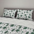 thumbnail image 2 of Botanical Comforter & Sham Bedding Set, Tropic Plants Monstera Leaf Lavender Branch Carnation Wild Herbs, 3 pcs Duvet Set Microfiber Filling Quilt, 5 Sizes, Hunter Green and Dried Rose, by Ambesonne, 2 of 4