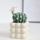 thumbnail image 4 of Planta de cactus artificial – Decoración de suculentas en maceta falsa | Acento de sala interior, baño, oficina | Olla de cerámica blanca | No se necesita mantenimiento | 6,5 pulgadas, 4 of 6