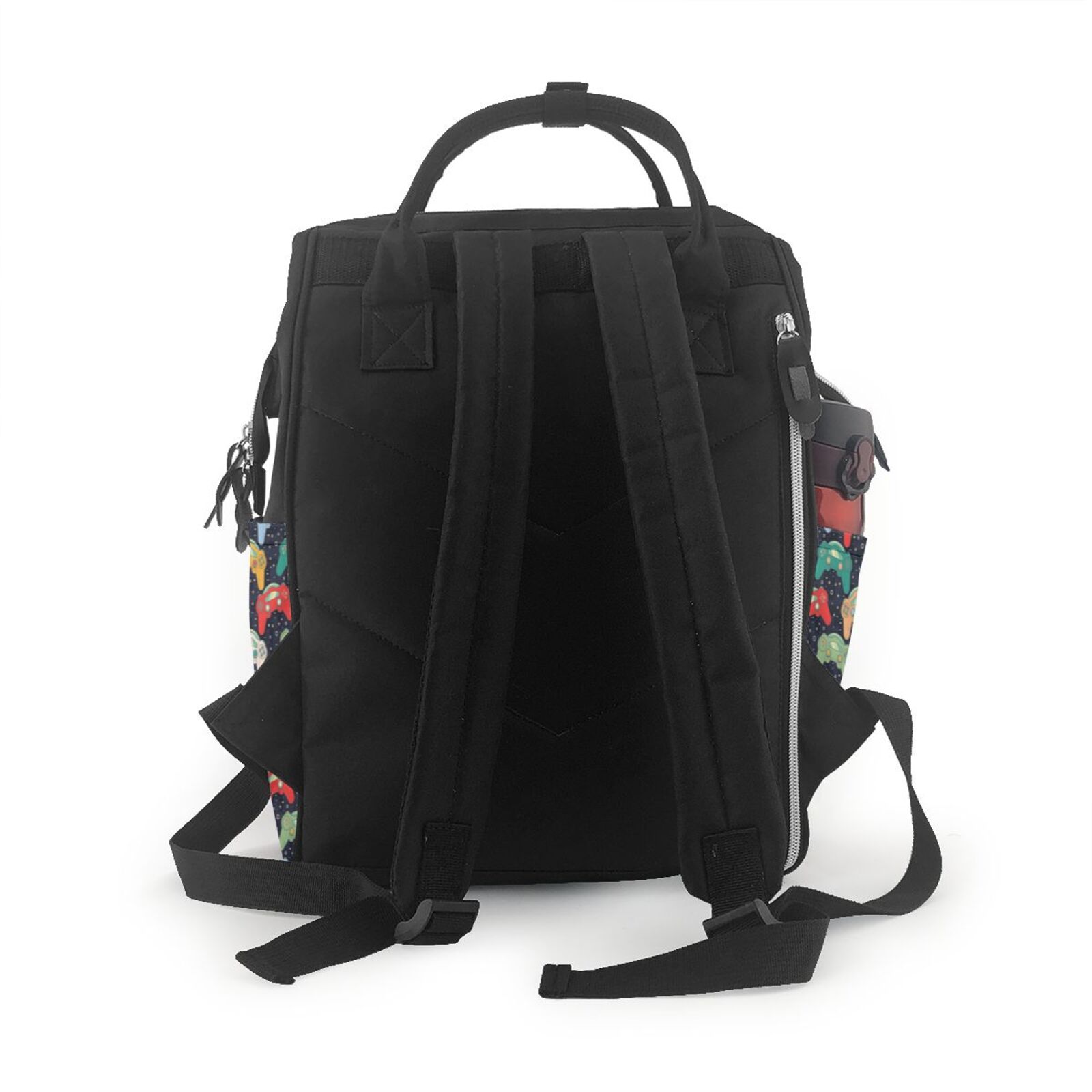 Fuzoiu Retro Video Game Print Diaper Bag Backpack,Baby Essentials Travel Tote,Multi function Waterproof Diaper Bag, Travel Essentials Baby Bag - Unisex