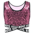 thumbnail image 2 of TiaoBug Girls Hip Hop Modern Jazz Stage Performance Tank Vest Sleeveless Dancewear Sparkle Dance Tops Pink 14, 2 of 3