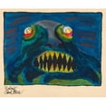 thumbnail image 2 of Karl Wiener 14x12 Black Ornate Wood Framed Double Matted Museum Art Print Titled: Moloch (Around 1923), 2 of 5