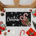thumbnail image 3 of Merry Christmas Snowflake Black Decorative Doormat 30"x17", Seasonal Winter Xmas Holiday Low-Profile Non-Slip Floor Mat Switch Mat for Indoor Outdoor, 3 of 6