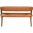 thumbnail image 4 of Meridian Furniture Sylvester Cognac Vegan Leather Bench, 4 of 17