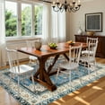 thumbnail image 6 of Wonnitar 6'x9' Oriental Floral Medallion Area Rug - 6x9 Blue Bedroom Rug Living Room Mat, Distressed Soft Non Slip Washable Indoor Nursery Throw Carpet for Apartment Dining Kitchen Table Entrance, 6 of 9