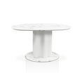 thumbnail image 6 of Furniture of America Elara Iron and Wood Pedestal Dining Table in White, 6 of 10