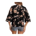 thumbnail image 3 of VISgogo Blusas informales para mujer, con estampado floral, manga 3/4, cuello en V, con retazos, blusas sueltas VISgogo  moda, 3 of 4