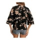 thumbnail image 3 of SAYOO Tops casuales para mujer, estampado floral, manga 3/4, cuello en V, ahuecado, patchwork, tops sueltos SAYOO casual, 3 of 4