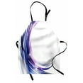 thumbnail image 1 of Abstract Apron Cool Artistic Wave like Ombre Design with Vibrant Color Dots Artwork, Unisex Kitchen Bib Apron with Adjustable Neck for Cooking Baking Gardening, Purple Blue and White, by Ambesonne, 1 of 3