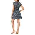 thumbnail image 4 of INSPIRE CHIC Women's Floral Crossover V Neck Petal Sleeves Belted Dress XS Blue Flower, 4 of 9