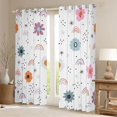 thumbnail image 2 of Erosebridal Rainbow Flowers Curtains Nursery Cute Colorful Boho Rainbow 30%-50% Blackout Curtains,Watercolor Floral Iridescent Stripes Dots Curtains & Drapes 42''Wx90''L, 2 of 6