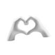 thumbnail image 5 of Escultura de mano en forma de corazón, novedosa, adorno de mesa para festivales, granjas y oficinas. Blanco, 5 of 9