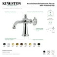 thumbnail image 6 of Kingston Brass KS3548RKZ Wendell One-Handle Single-Hole Bathroom Faucet with Knurled Handle and Push Pop-Up Drain, Brushed Nickel, 6 of 6