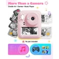 thumbnail image 3 of Seckton Dual-Lens Instant Print Camera for Kids, 1080P Digital Camera with 1300mAh Battery, Creative Birthday Gifts for Girls Age 3-12 Pink, 3 of 7