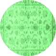 thumbnail image 1 of Ahgly Company Indoor Round Oriental Emerald Green Traditional Area Rugs, 7' Round, 1 of 4