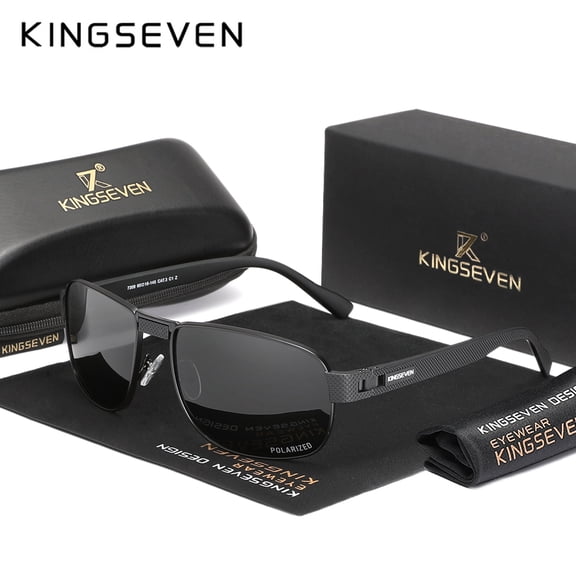KINGSEVEN Alloy Rectangle Frame Sunglasses Polarized UV400 Driving Glasses For Men Women