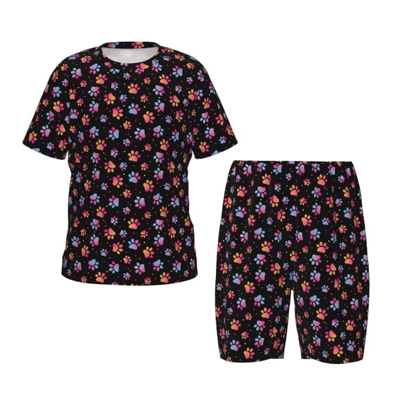Balery Animal Paw 1 Conjunto de Pijama Infantil de Manga Corta con Estampado – Ropa de Dormir de Algodón Suave-Medium