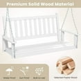 3Person Wood Outdoor Porch Swing with 800 lbs Weight Capacity in White
