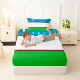 thumbnail image 4 of Manfei Uzbekistan Flag Twin Sheets,White Green Red Bedding,3 Pieces,1 Fitted Sheet and 1 Pillowcase, 4 of 6