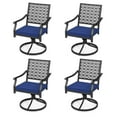 thumbnail image 1 of Costway 4 PCS Outdoor Swivel Chairs Patio Dining Chairs with Padded Cushions High Back Navy, 1 of 9