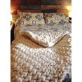 thumbnail image 3 of Manta de lana merino de punto grueso, decoración del hogar de dormitorio bohemio A, 3 of 3