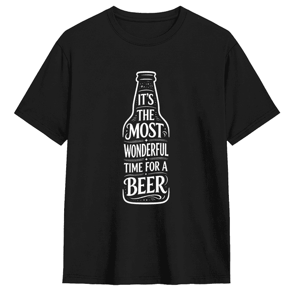 It's The Most Wonderful Time For A Beer Cool Graphic Tee For Men And Women, Humorous Cotton Short Sleeves T-Shirt