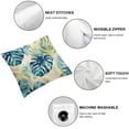 thumbnail image 6 of Acheng Palm Leaves with Lush Branches and Leaves Tropical Jungle Palm Leaves Short Plush Pillowcase Set of 2 White, 6 of 7