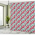 thumbnail image 5 of Ambesonne Floral Shower Curtain, Spring Nature Retro Sixties, 69"Wx84"L, Dark Coral Blue, 5 of 5
