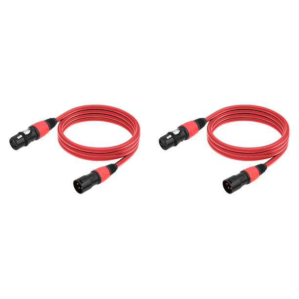 Cable XLR Extensión Micrófono A 3 Pines Chapado en Oro (5 M) Rojo