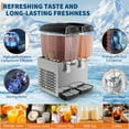 thumbnail image 6 of 36L 2-Tank Commercial Cold Beverage Dispenser – 380W Stainless Steel Juice Machine – Thermostat Control, Refrigerated Water and Drink Dispenser – Perfect for Restaurants, Bars, Cafes, Parties, 6 of 8