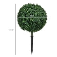 thumbnail image 3 of Artificial Boxwood Trees with Ground Stake, Set of 2 Ball Shaped Topiary Trees for Home Office & Living Room, UV Resistant, 3 of 4