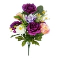 thumbnail image 5 of Mainstays 21''H Artificial  Large Rose Mixed Bouquet, Purple Color, 5 of 8
