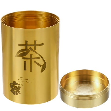 Worgeous Kitchen Organization Container 1 Set Brass Tea Storage Canister Airtight Jar