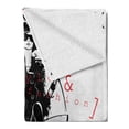 thumbnail image 2 of Fashion Soft Flannel Fleece Throw Blanket, Illustration of a Lady Silhouette Fashionista Sunglasses Illustration, Cozy Plush for Indoor and Outdoor Use, 50" x 60", Grey and Dark Magenta, by Ambesonne, 2 of 5