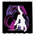 thumbnail image 3 of Hip Hop Shower Curtain, Youth Person Silhouette Doing Head Spin Move on the Floor Colorful Image Print, Fabric Bathroom Set with Hooks, 69W X 84L Inches Extra Long, Multicolor, by Ambesonne, 3 of 3