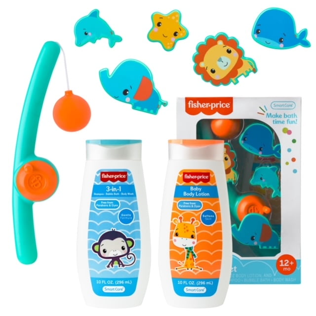 Fisher-Price 8-Piece Fishing Toy Baby Bath Set, Baby Soap and Lotions Sets, Newborn  Essentials, Baby Shower Gifts, Baby Gifts, Gifting Ideas for Babies, Registry for Baby