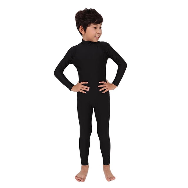 elástico negro pieza Unitard Tight Zentai para niños S Colco Unidad para niños