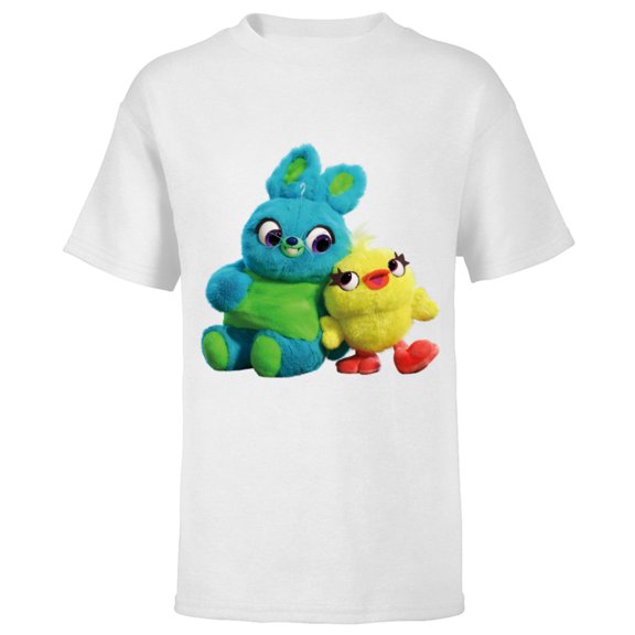 Disney Pixar Toy Story 4 Ducky and Bunny Plush Pals T-Shirt - Short Sleeve T-Shirt for Kids - Customized-White