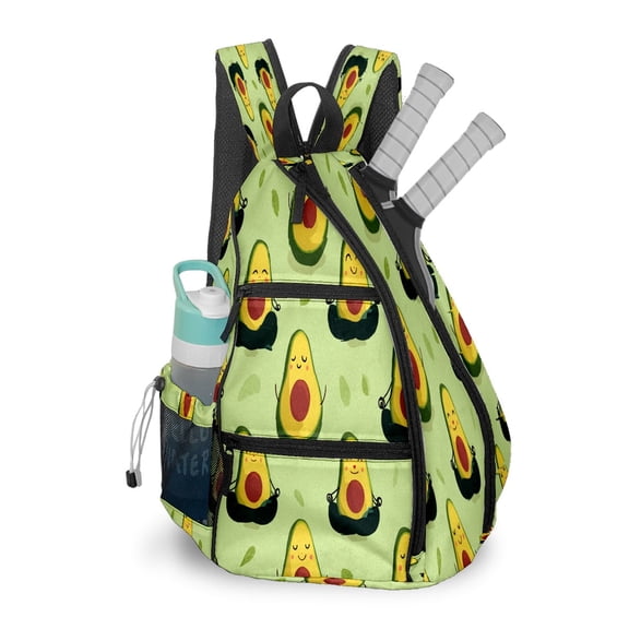 Pickleball Bag with Padded Back, Avocado Green Multi-Compartment Paddle Backpack, Lightweight Nylon Sports Bag for Men & Women
