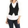 thumbnail image 2 of Women's Casual Button Down Racerback Belt Slim Tuxedo Suit Vest Top S-3XL (Pack of 2), 2 of 6