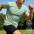thumbnail image 2 of Ovzne Men's Big & Tall Round Neck Short Sleeve Athletic Basi T-Shirts Breathable Casual Summer Stretchy Activewear Tops S-3XL Multiple Colors, 2 of 10