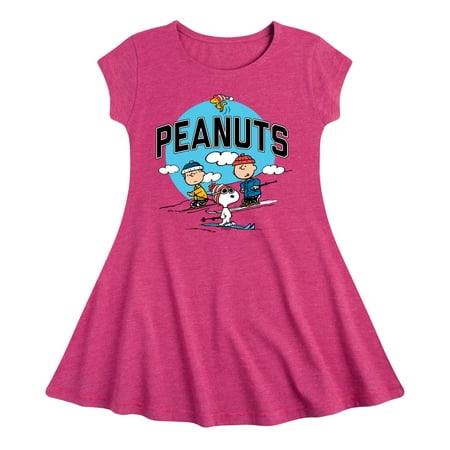 

Peanuts Group Skiing - Toddler And Youth Girls Fit And Flare Dress