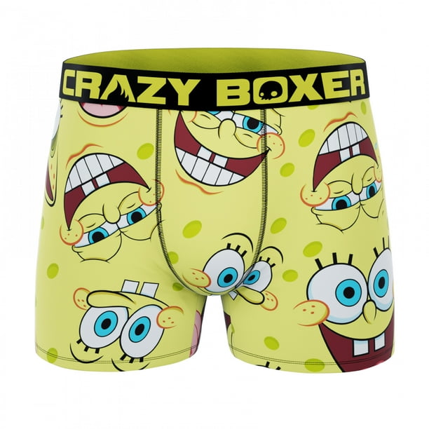 SpongeBob 818937-large 36-38 Crazy Boxers SpongeBob SquarePants Face All  Over Boxer Briefs, Large 36-38