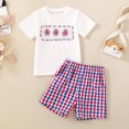 thumbnail image 2 of Gubotare Girls Clothes Outfits Kids Toddler Baby Girls Spring Summer Print Short Sleeve Shorts Outfits Clothes (White,Size 18-24 Months), 2 of 6