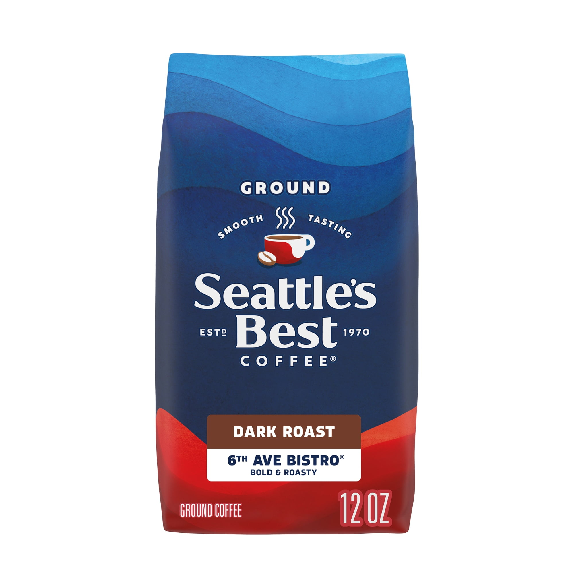 (2 pack) Seattle’s Best Coffee, 6th Ave Bistro, Dark Roast, Ground Coffee, 100% Arabica, 12 oz