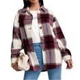 thumbnail image 4 of Puntoco, camiseta de manga larga a la moda para mujer, ropa de abrigo holgada con frente abierto de otoño, blusa a cuadros, abrigo, Tops, liquidación Puntoco Puntoco-5540, 4 of 9