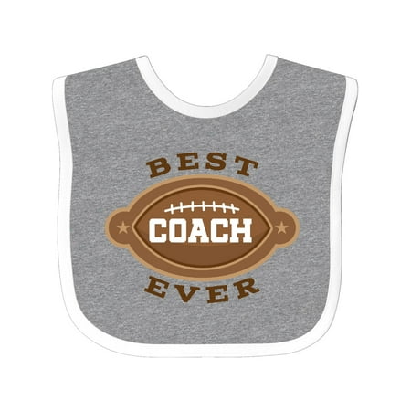 Best Football Coach Ever Baby Bib Heather/White One (Best Football Coach Ever)
