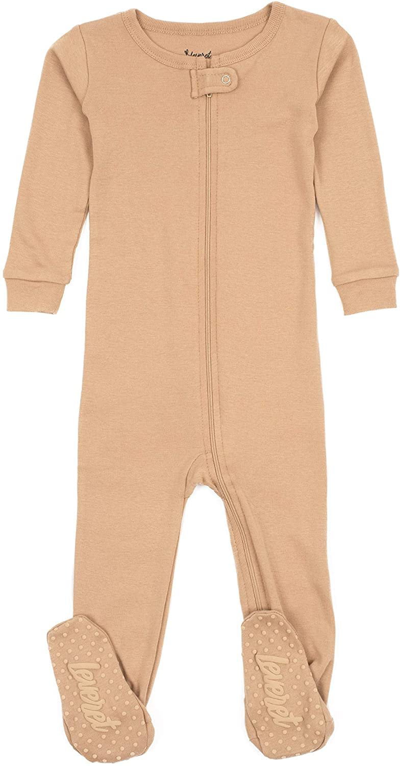 Leveret Solid Kids Pajamas Boys & Girls Footed Pajamas 100% Cotton Size 3 Months-5 Years 