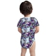 thumbnail image 5 of Daiia Purple Marble Texture Printed Unisex-Baby Short Sleeve Onesies Bodysuits Baby Climbing Clothes Soft and Comfortable Romper with Expandable Shoulder Design-12 Months, 5 of 8