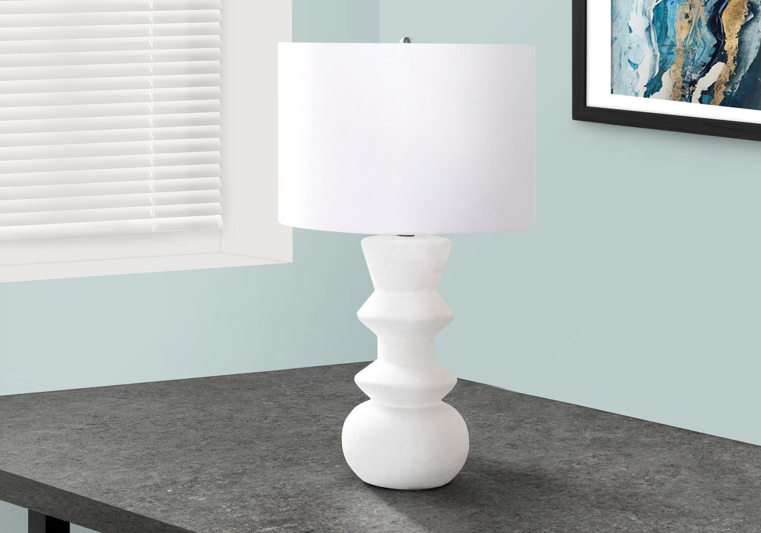 Monarch Specialties Lighting, 26"h, Table Lamp, Cream Ceramic, Ivory / Cream Shade, Contemporary